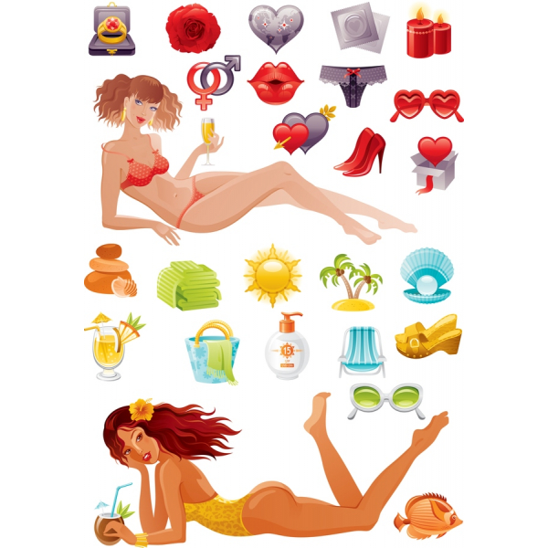 Summer Vibes Vector Clipart Set Summer Vibes Vector Clipart Set