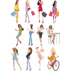 Stylish ผู้หญิง Clipart สวมเสื้อกันหนาวได้