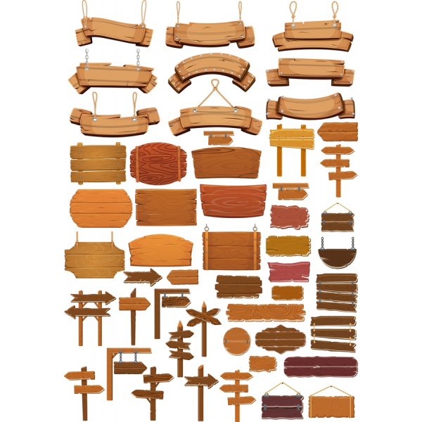 Træ-Tegn Vektor Clipart Bundt Træ-Tegn Vektor Clipart Bundt