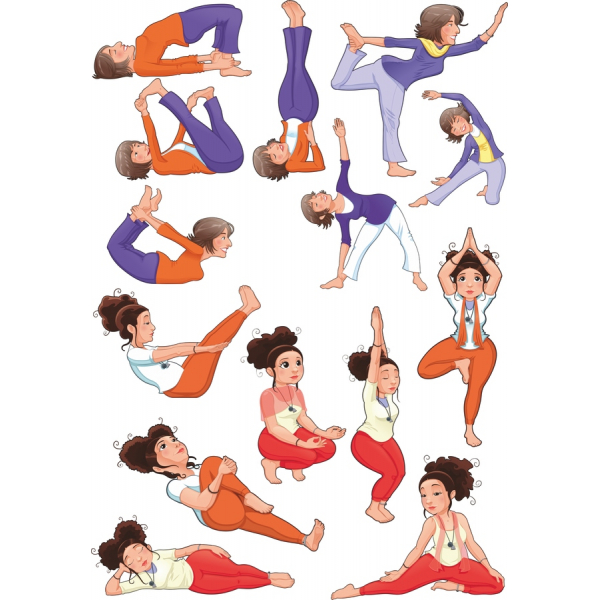 Yoga Clipart-Set - Vektor-Illustrationen für Wellness und Kreativität Yoga Clipart-Set - Vektor-Illustrationen für Wellness und Kreativität