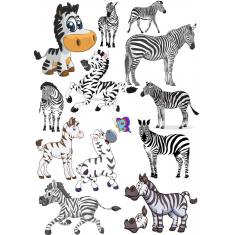 Zebra Clipart Collection - Whimsical