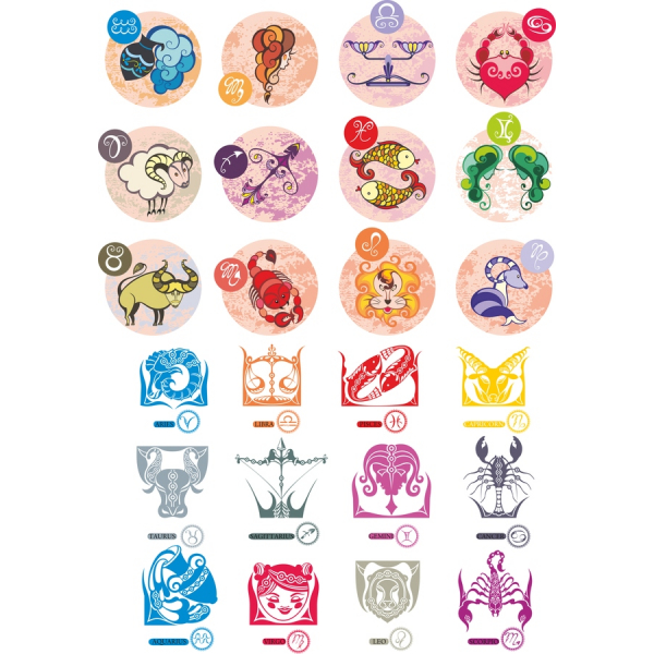 Zodiac Clipart Bundle - Vektorové Ilustrace Znamení Zvěrokruhu Zodiac Clipart Bundle - Vektorové Ilustrace Znamení Zvěrokruhu