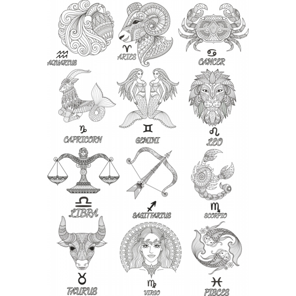 Signe Du Zodiaque Illustrations Vectorielles - Complexe Clipart Bundle Signe Du Zodiaque Illustrations Vectorielles - Complexe Clipart Bundle