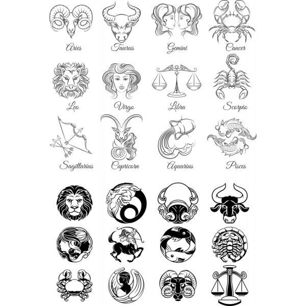Horoscope Des Illustrations Vectorielles Bundle - Clipart Set Horoscope Des Illustrations Vectorielles Bundle - Clipart Set