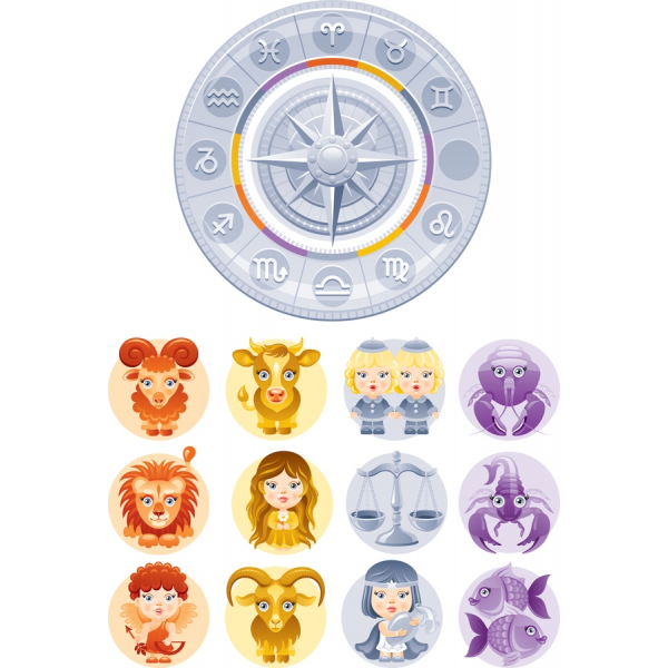 Zodiac Clipart Set - Rozmarný Astrologické Ilustrácie Zodiac Clipart Set - Rozmarný Astrologické Ilustrácie