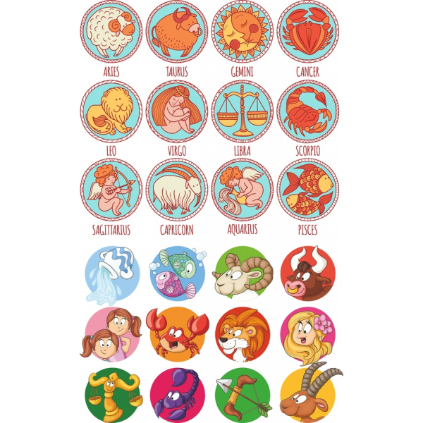 Zodiac Clipart Bundle - Vector Εικονογράφηση του Όλα τα 12 ζώδια Zodiac Clipart Bundle - Vector Εικονογράφηση του Όλα τα 12 ζώδια
