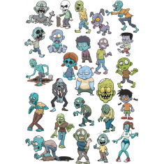 Zombie Συλλογή Clipart - bundle