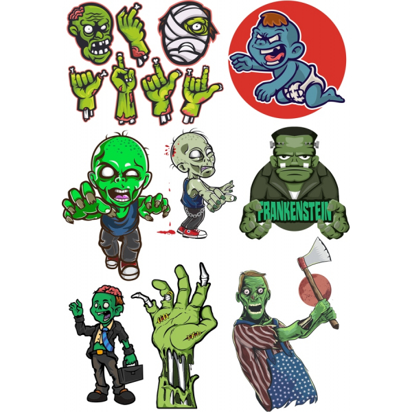Zombie Clipart Vector Set - SVG & PNG Bundle Zombie Clipart Vector Set - SVG & PNG Bundle