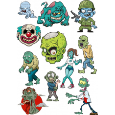 Zombie Clipart Bundle - Σύνολο