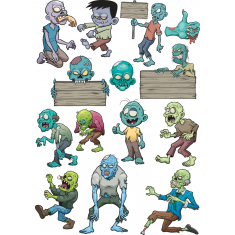 Zombie Clipart Bundle: Ιδιότροπη Undead