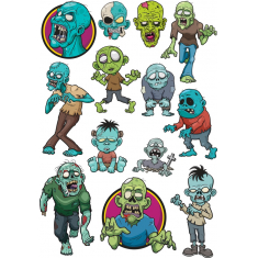 Zombie Clipart Set - 12 Φαντασιόπληκτος