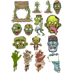 Zombie Clipart Bundle: Spooky