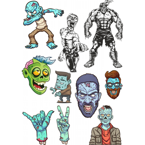 Zombie Vector Clipart Bundle | High-Quality SVG & PNG Illustrations