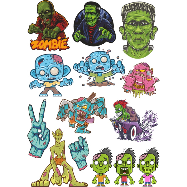 Zombie-Vektor-Clipart-Set - Spuk und Spaß Zombie-Vektor-Clipart-Set - Spuk und Spaß