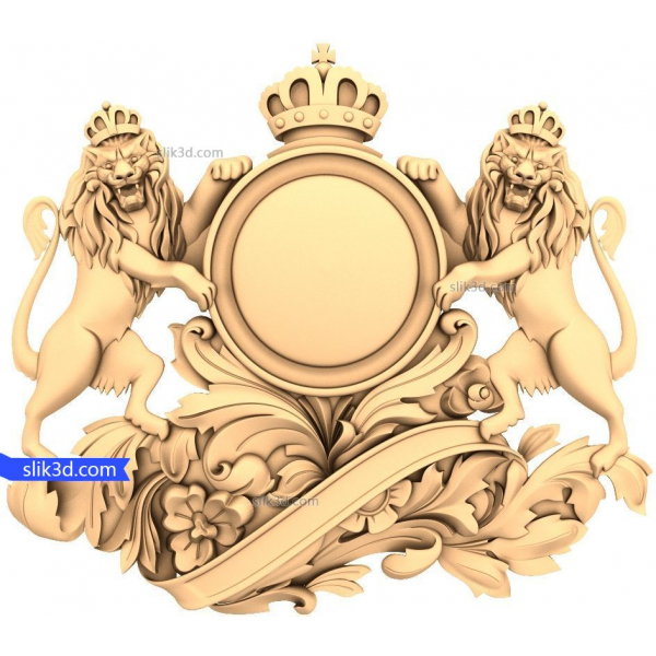 Regal Lions Wappen 3D STL Modell Regal Lions Wappen 3D STL Modell