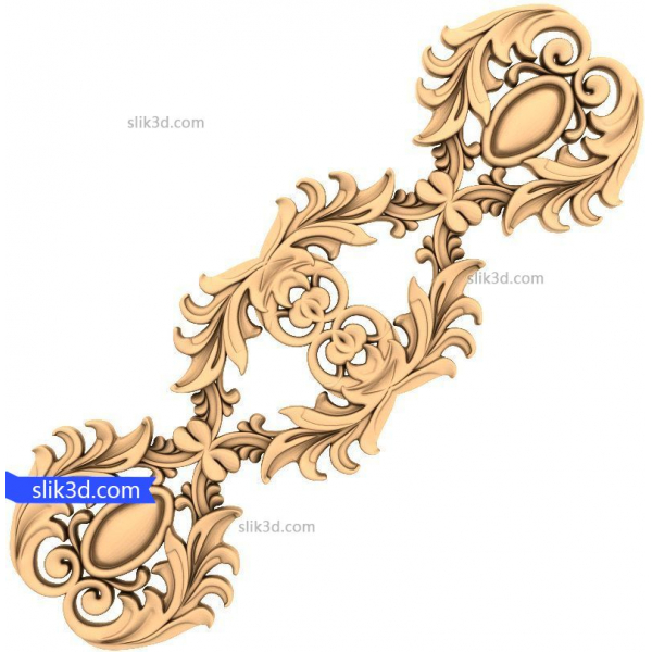 Ornate Baroque Ornament 3D STL Model for CNC Ornate Baroque Ornament 3D STL Model for CNC