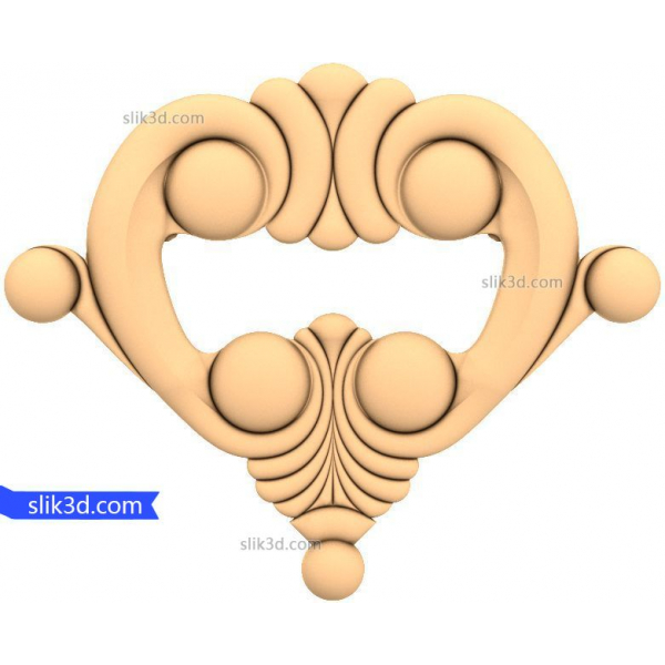 Ornamental Swirl Crest 3D STL Model Ornamental Swirl Crest 3D STL Model