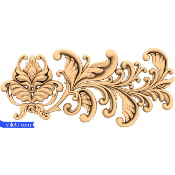 Majestic Acanthus Scroll STL Model for CNC