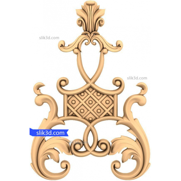 Baroque Elegance Decorative Panel 3D STL Model