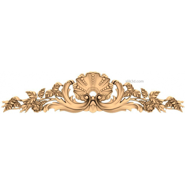 Floral Elegance Crest 3D STL model pro CNC Floral Elegance Crest 3D STL model pro CNC