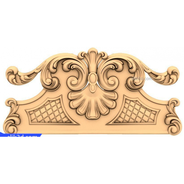 Majestic Flourish Crest - 3D Decorative Panel for CNC