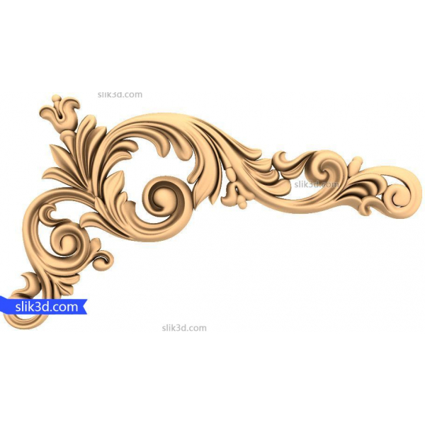 Ornate Flourish Corner Decor 3D STL Model for CNC Ornate Flourish Corner Decor 3D STL Model for CNC