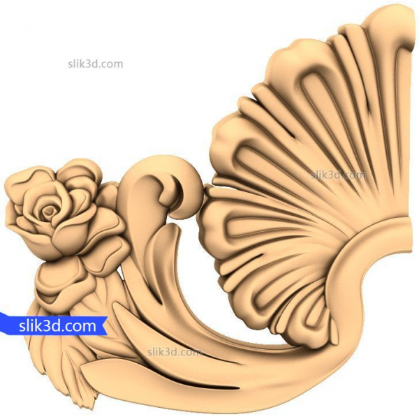 رز شکوفا گوشه دکور مدل 3D