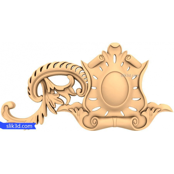 Verziertes Barockrelief 3D STL Modell für CNC Verziertes Barockrelief 3D STL Modell für CNC