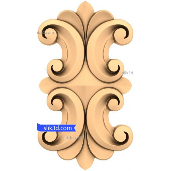 Elegantes Scroll-Ornament 3D STL Modell für CNC Elegantes Scroll-Ornament 3D STL Modell für CNC