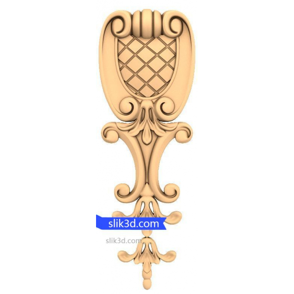 Ornate Floral Drop 3D STL Model for CNC Crafting Ornate Floral Drop 3D STL Model for CNC Crafting