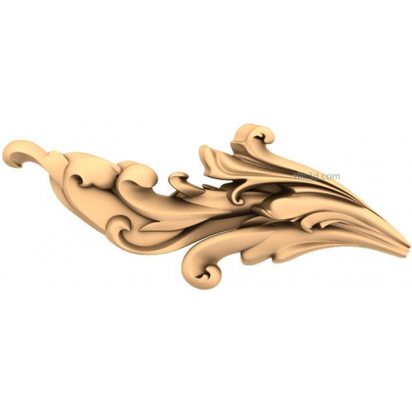 Baroque Elegance Leaf 3D STL Model for CNC