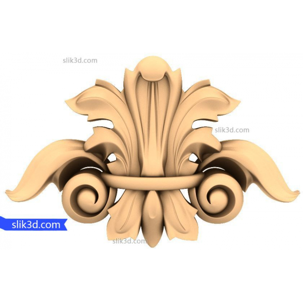 Fleur-de-Lis Ornament 3D STL Model for CNC Woodworking