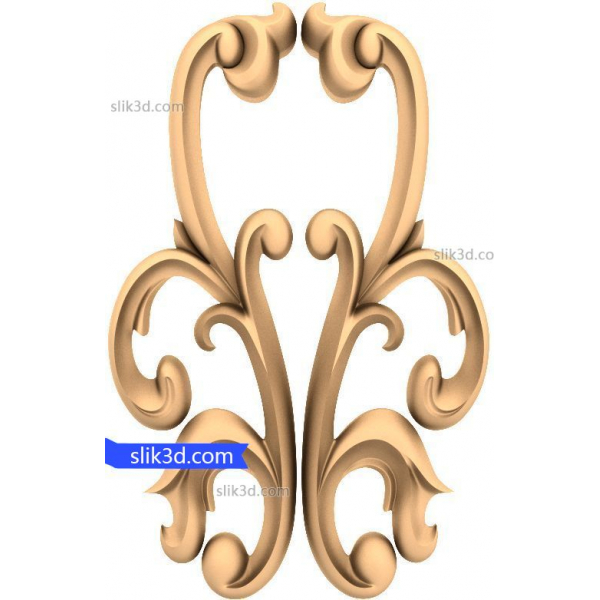 Modello STL 3D con motivo acanto ornamentale per CNC Modello STL 3D con motivo acanto ornamentale per CNC