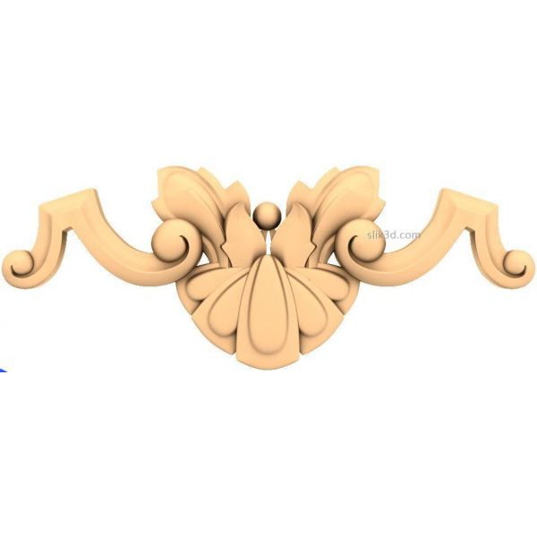 Elegant Scroll Ornament 3D STL Model for CNC Elegant Scroll Ornament 3D STL Model for CNC