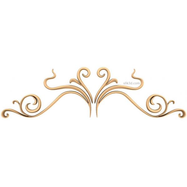 Elegant Scroll Accent 3D STL Model for CNC