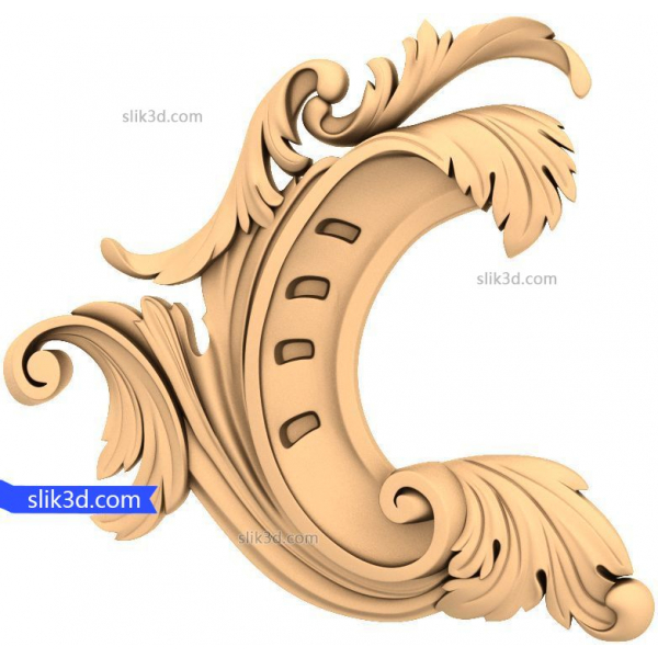 Elegant Swirl Decorative Panel - 3D STL Model for CNC