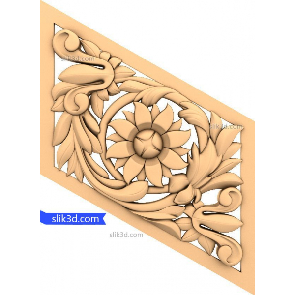 شکوفه چرخش گوشه دکور - 3D STL مدل های CNC