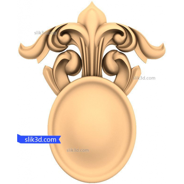 Floral Crest Medallion 3D STL Model for CNC Decor Floral Crest Medallion 3D STL Model for CNC Decor