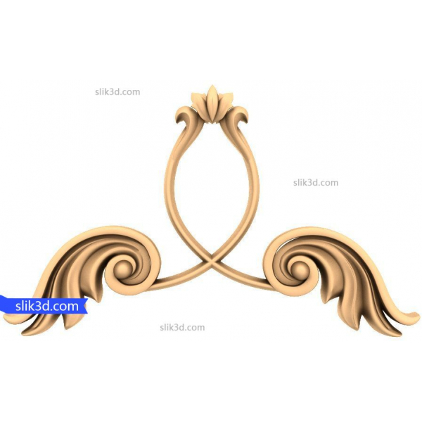 Udsmykket Scrollwork Accent 3D STL-model til CNC Udsmykket Scrollwork Accent 3D STL-model til CNC