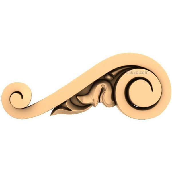 Baroque Swirl Decorative Panel 3D Model Baroque Swirl Decorative Panel 3D Model