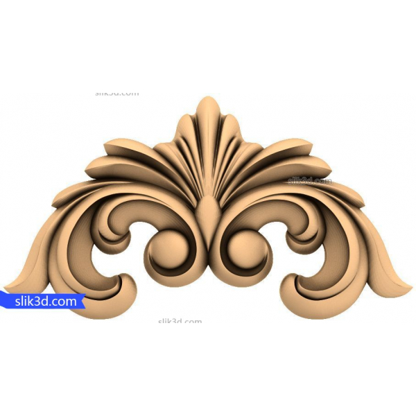 Classic Floral Swirl 3D STL Model for CNC