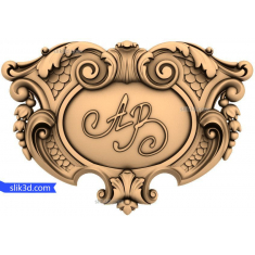Eleganten ščit z monogramom