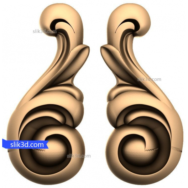 Majestic Scrollwork Decor 3D STL Model for CNC