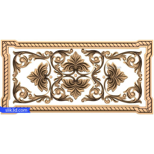 Elegant Floral Relief Panel for CNC Projects