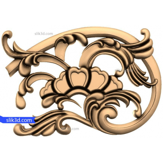 Floral Elegance Relief 3D STL Model for CNC Routing