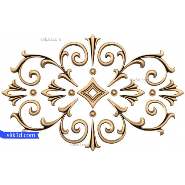 Baroque Elegance Decorative Panel 3D STL Model for CNC