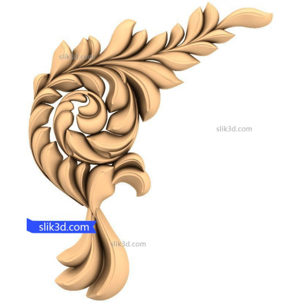 Floral Acanthus Swirl 3D STL Model for CNC Floral Acanthus Swirl 3D STL Model for CNC