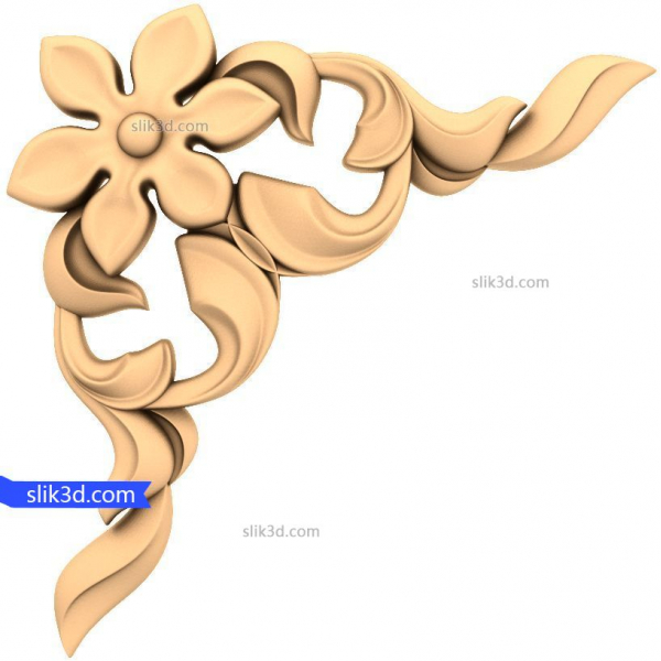 Floral Corner Elegance 3D STL Model for CNC Floral Corner Elegance 3D STL Model for CNC