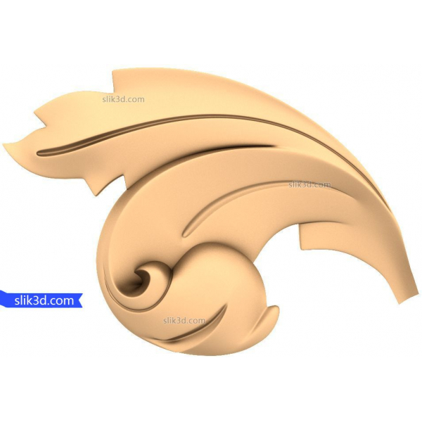 Elegant Acanthus Swirl 3D STL Model for CNC Elegant Acanthus Swirl 3D STL Model for CNC