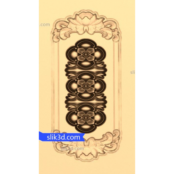 Floral Elegance 3D Decorative Panel - STL for CNC Router